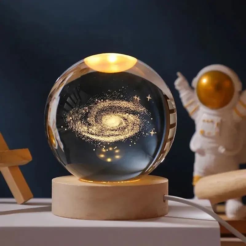 3D Color Changing LED Crystal Ball  Galaxy