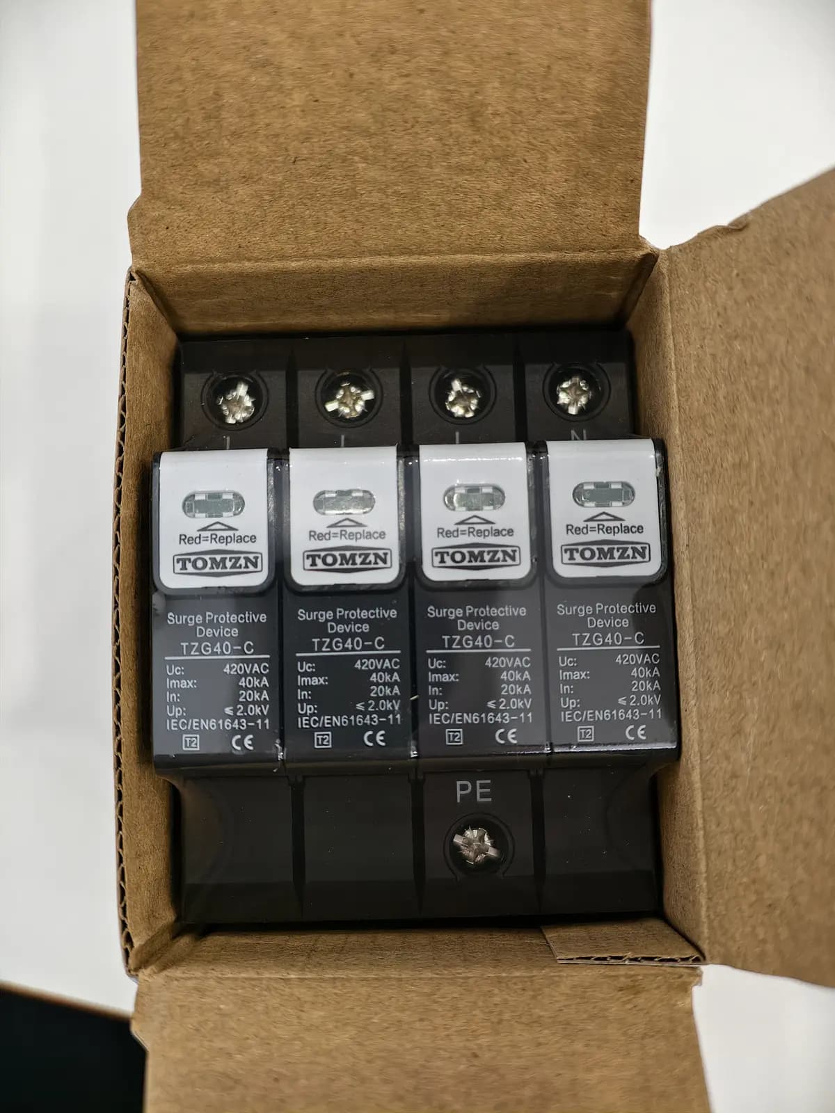 TOMZN 3 Phase 4 Pole AC SPD (Surge Protective Device) - TZG40-C (20KA-40KA) 420V image 4