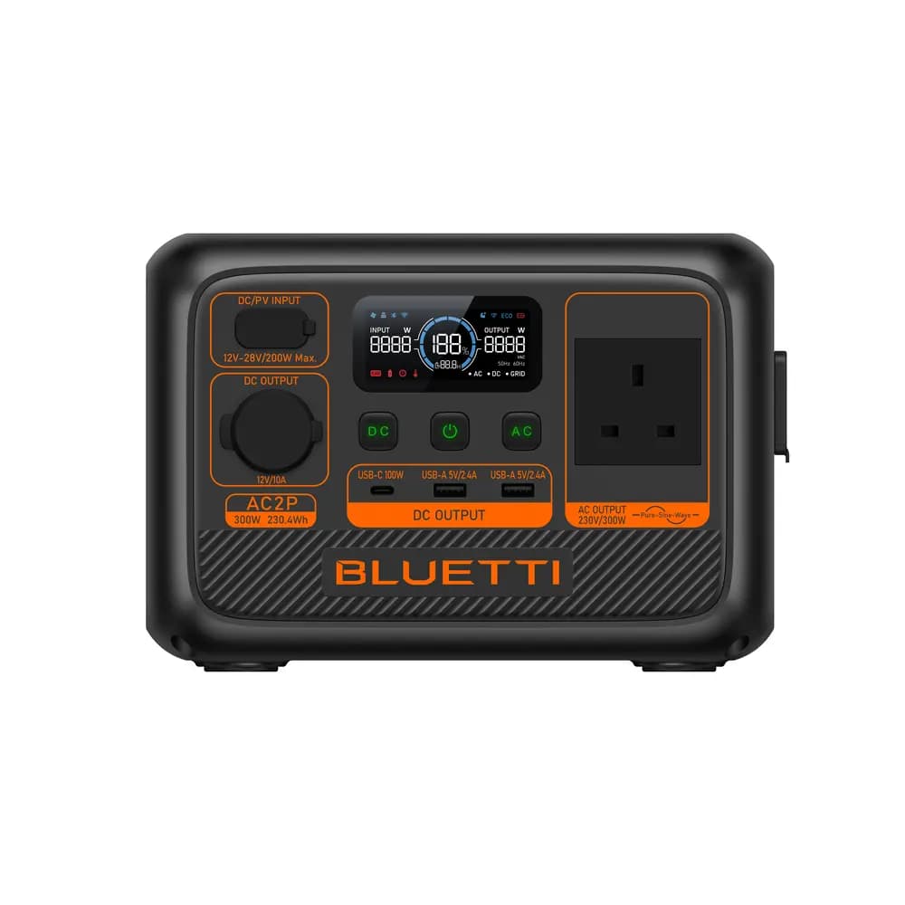 BLUETTI AC2P Portable Power Station - 300W Inverter and 230.4Wh Battery