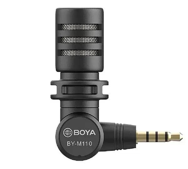 Original BOYA BY-M110 Miniature  3.5mm TRRS Condenser Microphone For Smartphone/Laptop/Tablet & Others