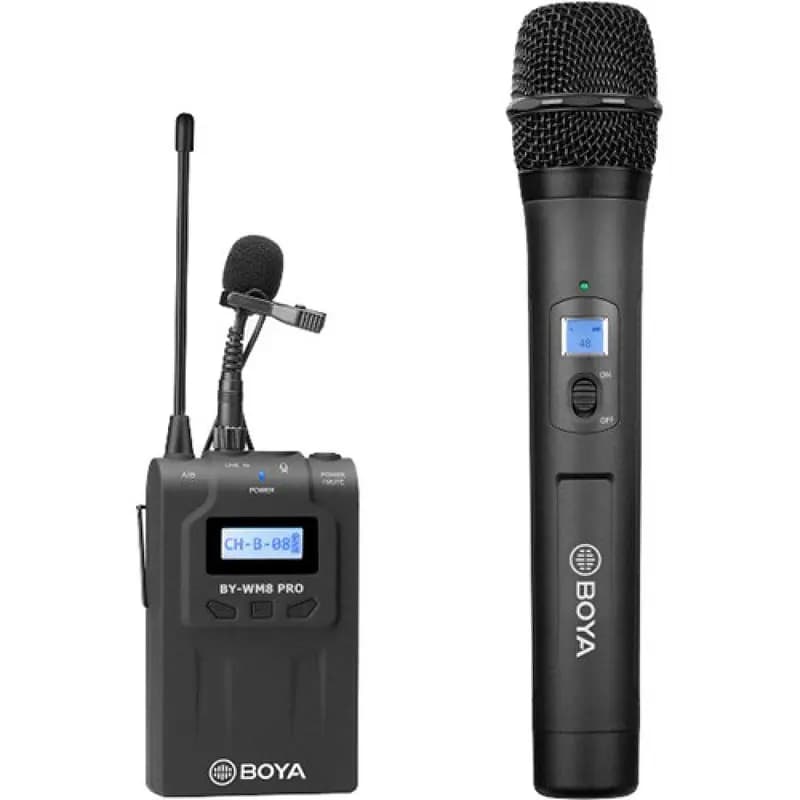 BOYA BY-WM8-PRO-K3 UHF Wireless Interview Mic with One Receiver and One Handheld Dual Microphone