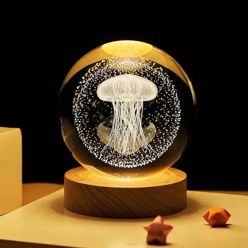 Color Changing LED 3D Crystal Ball  Jellyfish