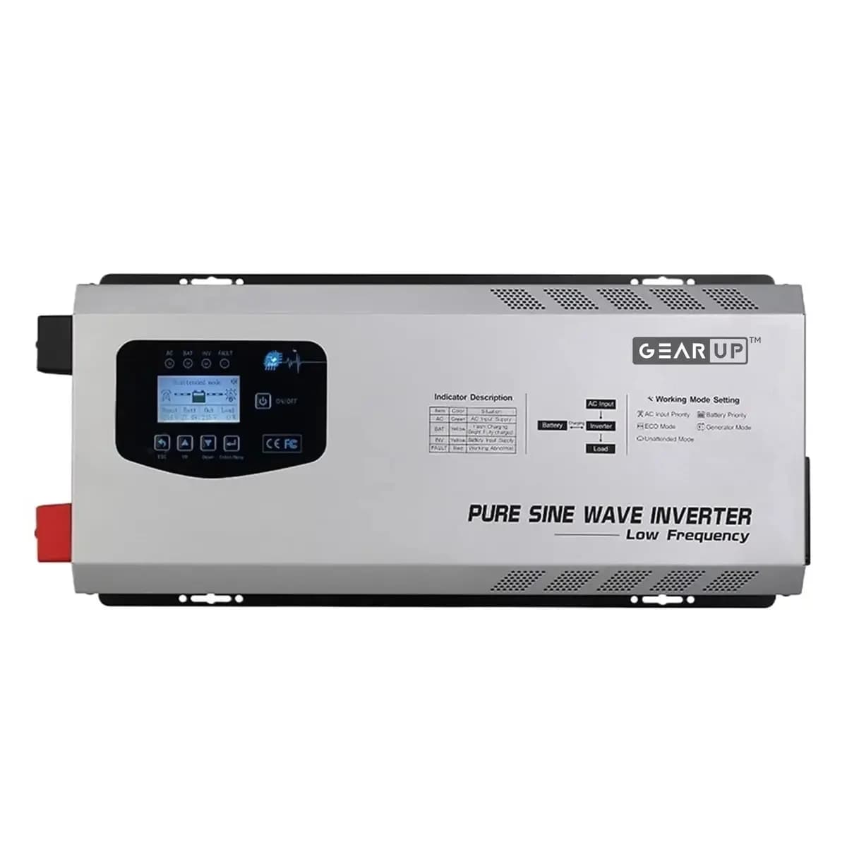 Complete 3kW 24V Home IPS & Battery Backup Kit | GearUp Pure Sine Wave Inverter & 24V 100Ah LiFePO4 Battery ( IPS Setup-9) image 2