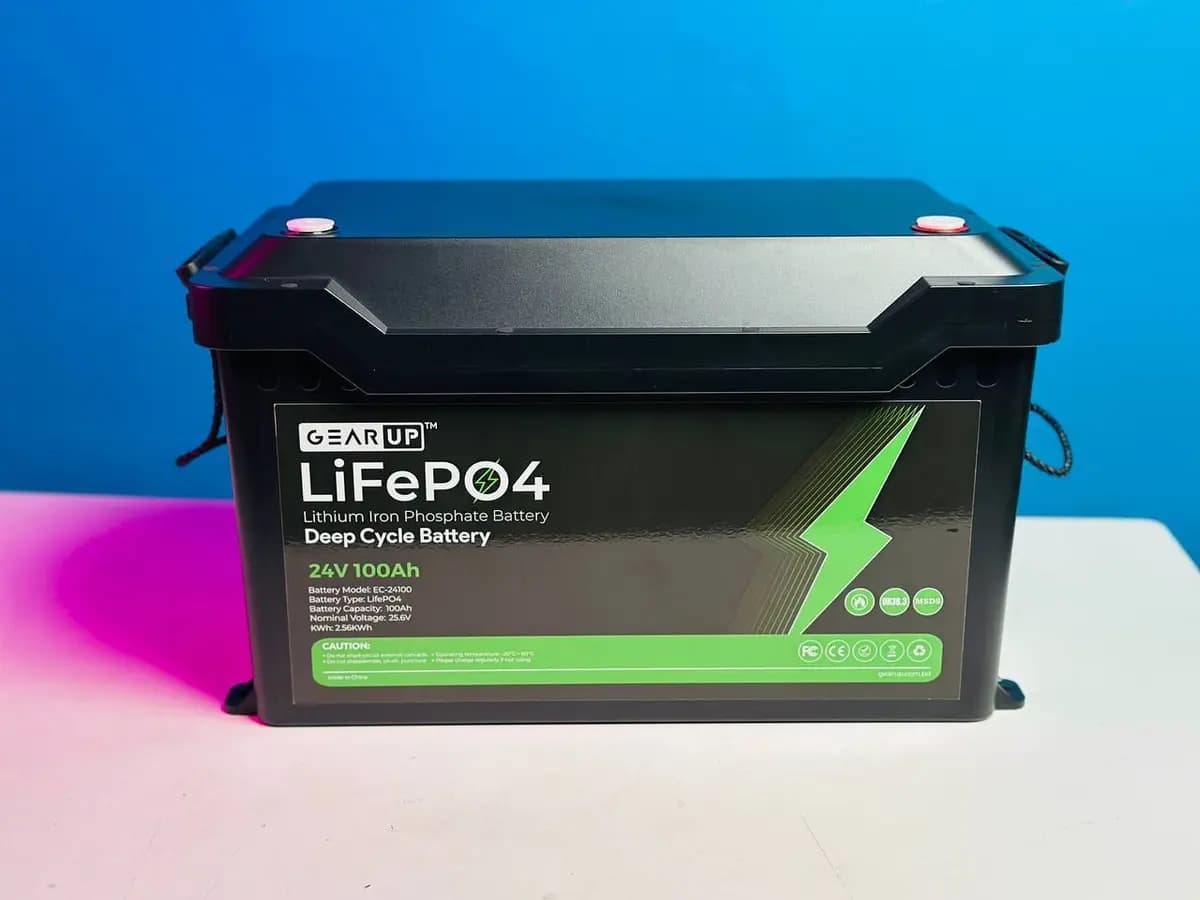 Complete 3kW 24V Home IPS & Battery Backup Kit | GearUp Pure Sine Wave Inverter & 24V 100Ah LiFePO4 Battery ( IPS Setup-9) image 3