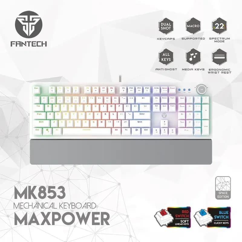 Fantech MAXPOWER MK853 RGB Mechanical Keyboard - Space & Sakura Edition