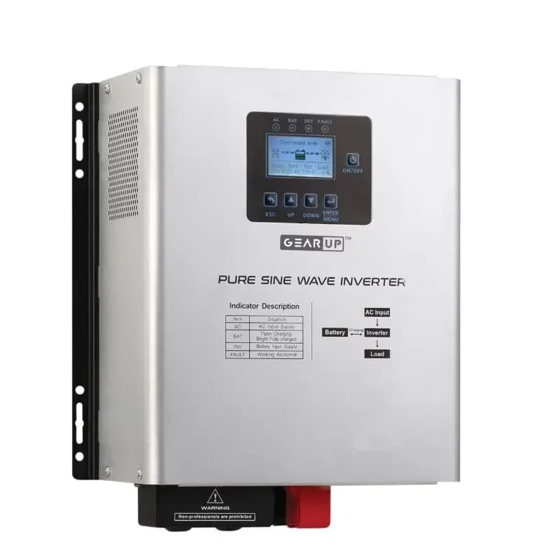GearUP 1200W 24V IPS Setup | 24V Pure Sine Wave Inverter + 24V 100Ah LiFePO4 Battery Bundle with ATS & SPD with ( IPS Setup 11) image 2