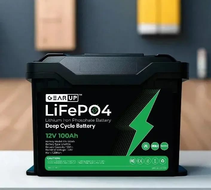 GearUP 2KW Hybrid Solar Power Package (Solar Setup 1:1) | GearUP 2KW Inverter, GearUP 12V 100A battery, Lesso 595W Panels  & TOMZN Protection Devices image 2