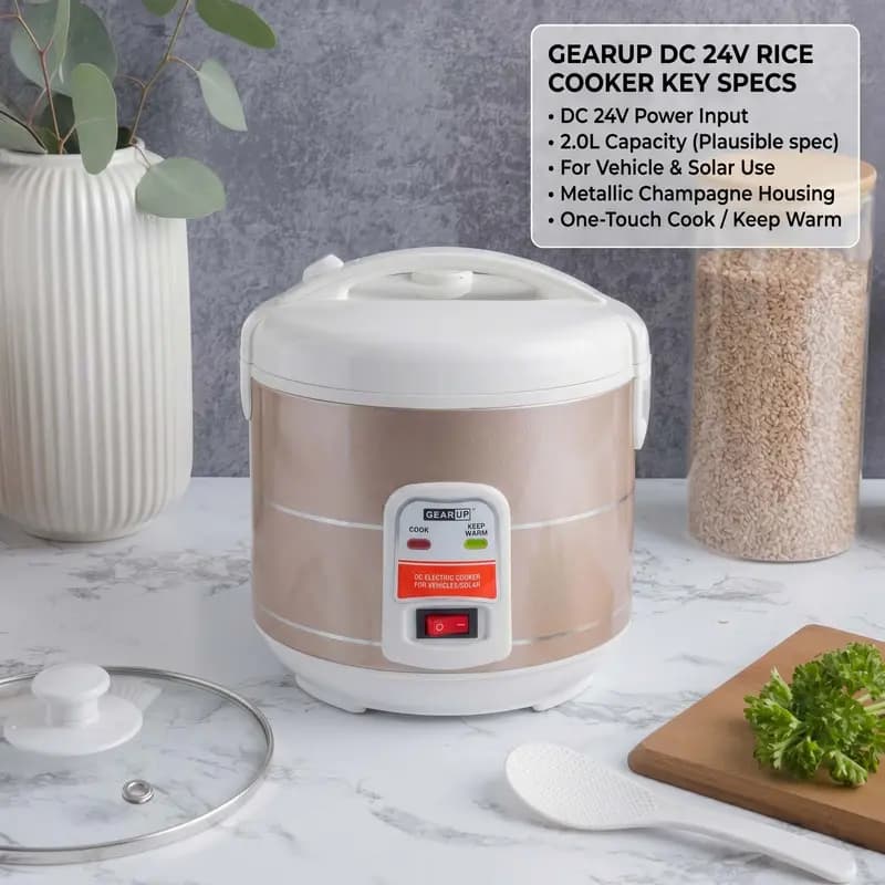 GearUP DC Solar Rice Cooker (24V, 2L)