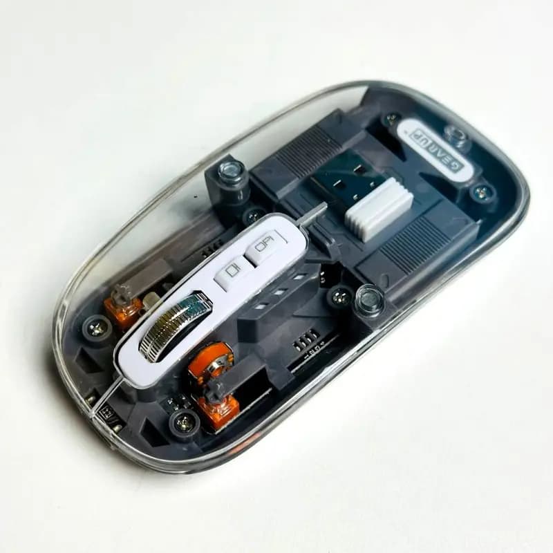 GearUP WM30 Transparent Crystal 2.4G + Bluetooth Magnetic Wireless Mouse