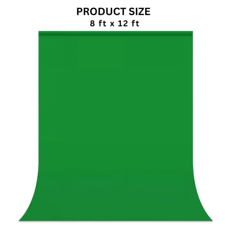Green Screen Backdrop for Video & Photo Studio(8 ft x 12 ft) – 100% Muslin Cotton