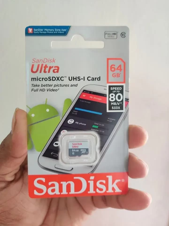 High Speed 80MB/s SanDisk 64GB MicroSDXC