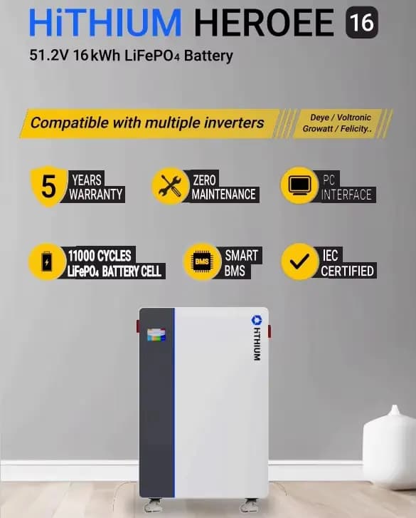 HiTHIUM HEROEE 16, 51.2V, 314Ah, 16kWh LiFePO4 Lithium Battery image 3
