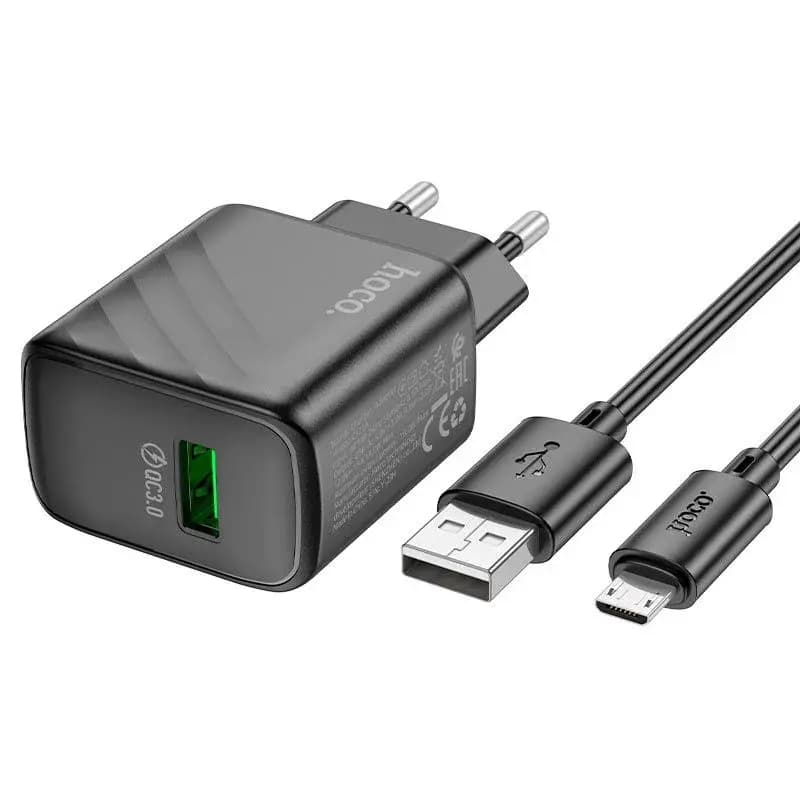 Hoco  CS21A Rich QC3.0 EU cable set Wall charger