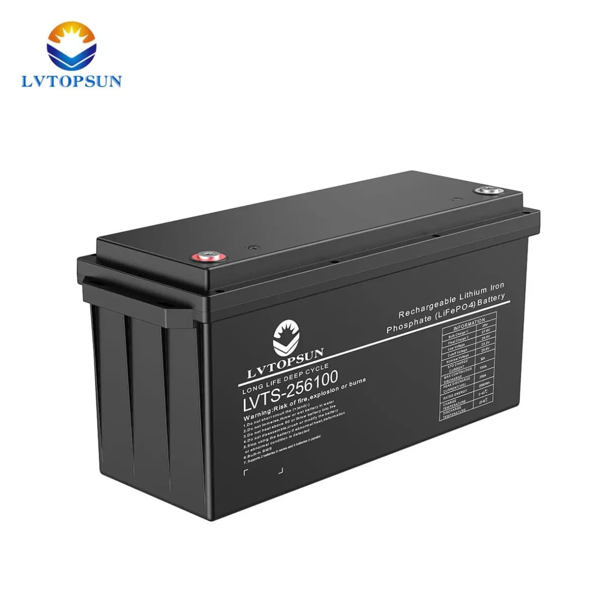 LVTOPSUN 25.6V 100AH Lithium Battery image 2
