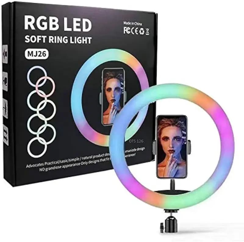 MJ26 RGB LED Soft Ring Light 26cm (10inches) Without Stand