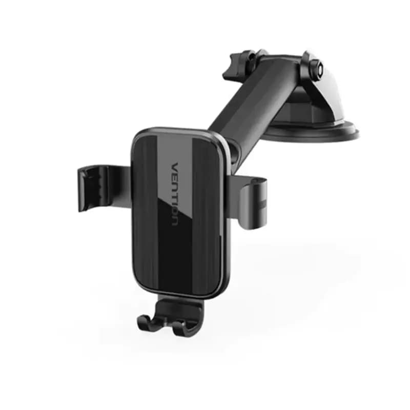 Auto-Clamping Car Phone Mount With  Suction Cup Black Square Type