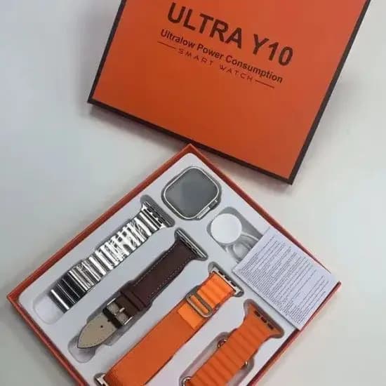 New Suit Y10 ULTRA Smart Watch With 4 Straps