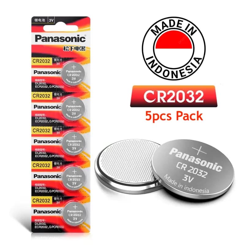 Original Panasonic CR2032 Lithium Battery 3V (5pcs Set)