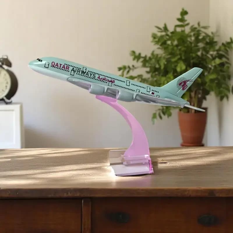 Qatar Airways A380 Metal Aircraft- 16cm