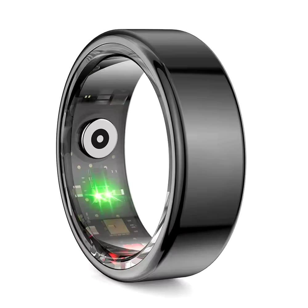Smart Finger Ring for Fitness Tracking - Black