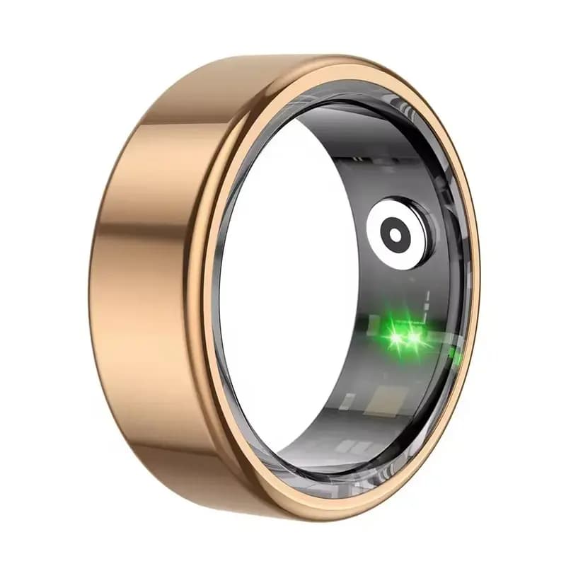 Smart Finger Ring for Fitness Tracking - Golden
