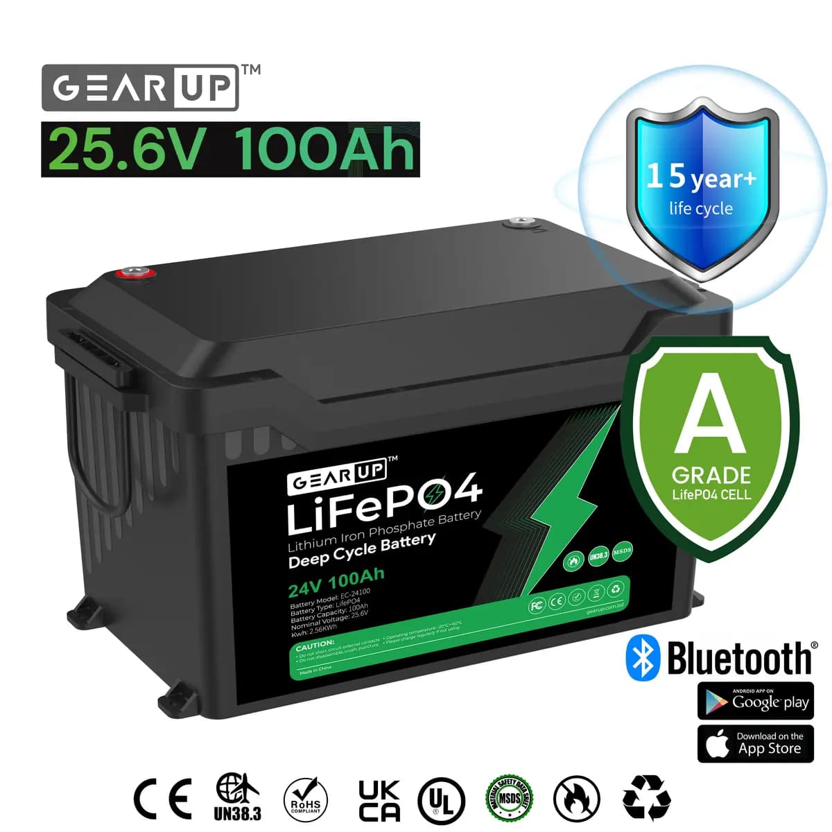 SRNE 3.3KW Hybrid Solar Power Package | SRNE 3.3KW Inverter, GearUp 24V 100Ah LiFePO4 Battery & 3 Jinko 620W Panels ( Solar Setup - 4) (Pre-Order) image 5
