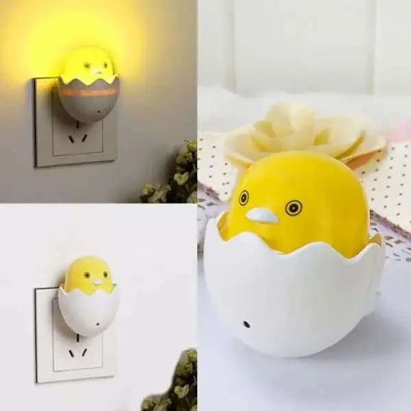 Yellow Duck With Egg Shape Led Night Light