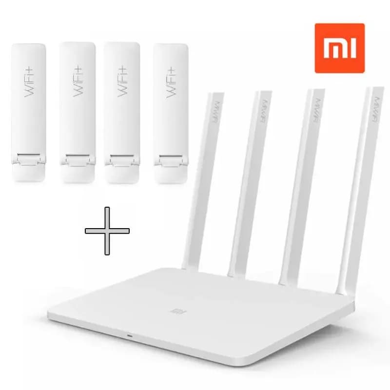 5000 Square Feet WiFi Network Devices Combo Offer (4 x Repeater + Mi Router 3)