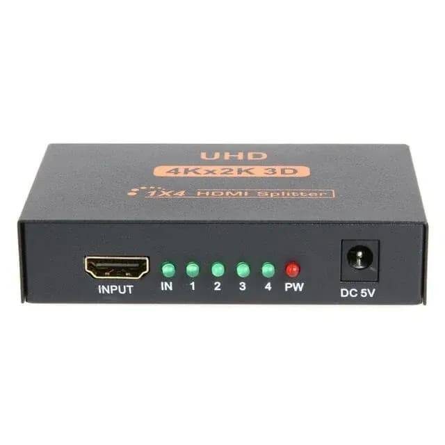 ALLOYSEED 1 to 4 EU/UK Plug HDMI Video Splitter Metal Cased