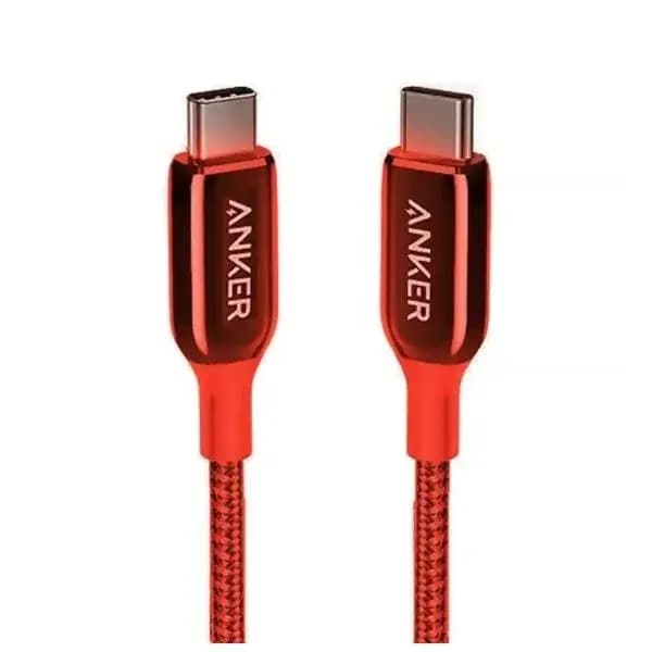 Anker Powerline+ III USB C to USB C 60W Charging Data Cable 6ft ? Red (A8863H91)