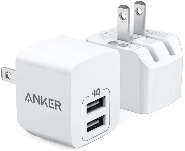 Anker PowerPort Mini 2-Pack Dual Port USB Charger 12W with Foldable Plug