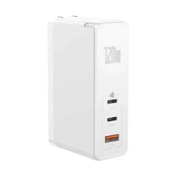 Baseus 120W GaN Mini Quick Charger Dual Type-C + USB-A Ports