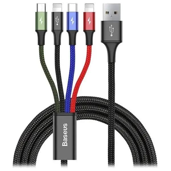 Baseus 4 in 1 Rapid Series Cable (2 Lightning, 1 Type C, 1 Micro USB)