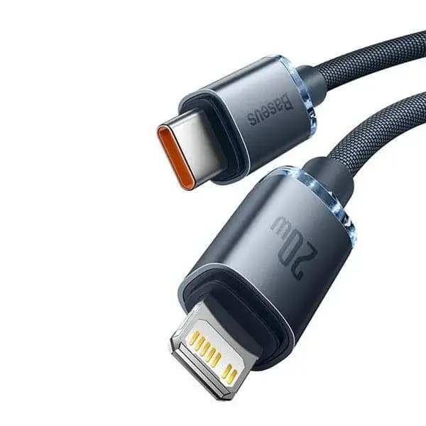 Baseus CAJY000201 Crystal Shine Series 20W Fast Charging Type-C to Lightning Data Cable (480 Mbps, 1.2m/3.9feet)