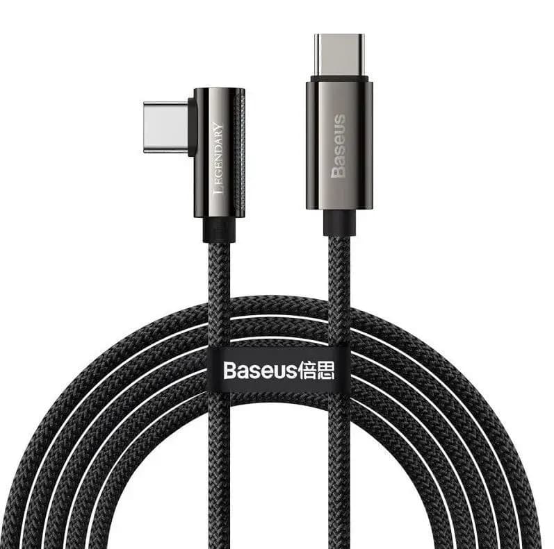 Baseus CATCS-01 Legend Series Elbow Fast Charging Data Cable Type-C to Type-C 100W 1m Black