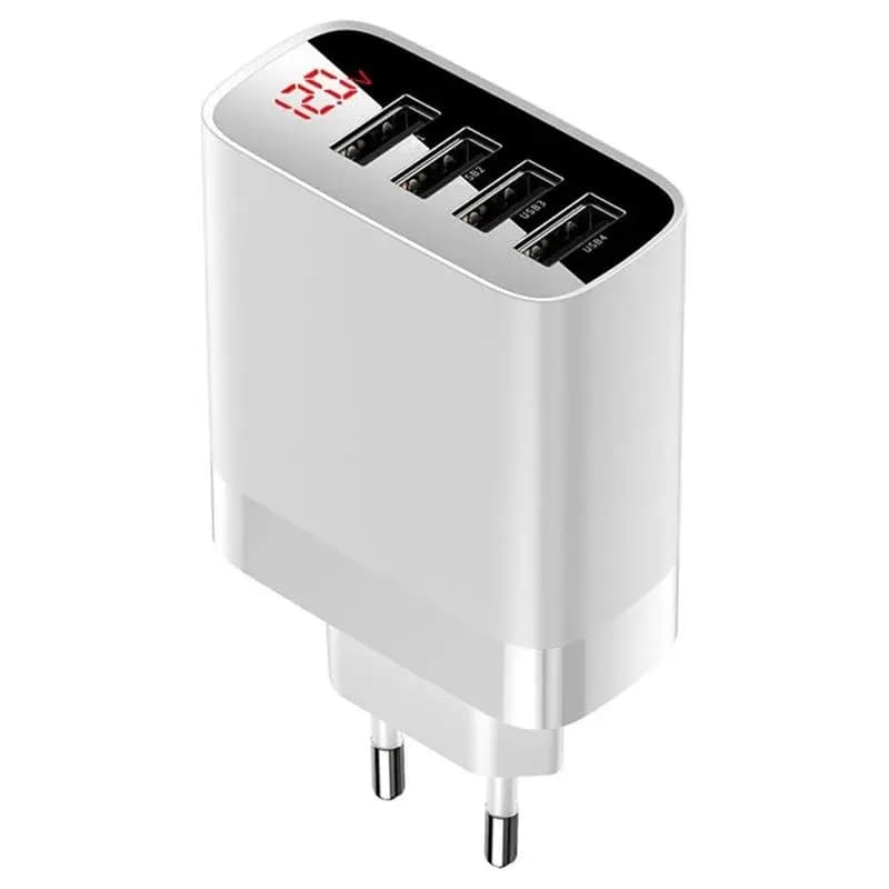 Baseus CCJMHB-B02 Charger USB 30W 4 Ports Mirror Lake With Display