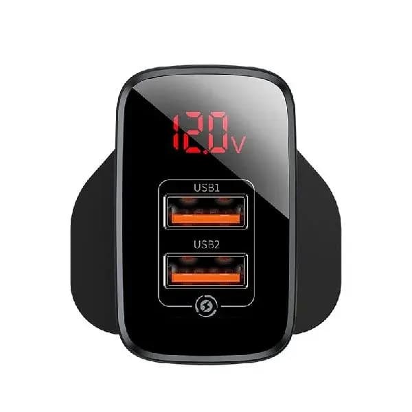 Baseus CCJMHC-D01 Mirror Lake PPS Digital Display Quick Charger (18W, A+C, UK, Black)