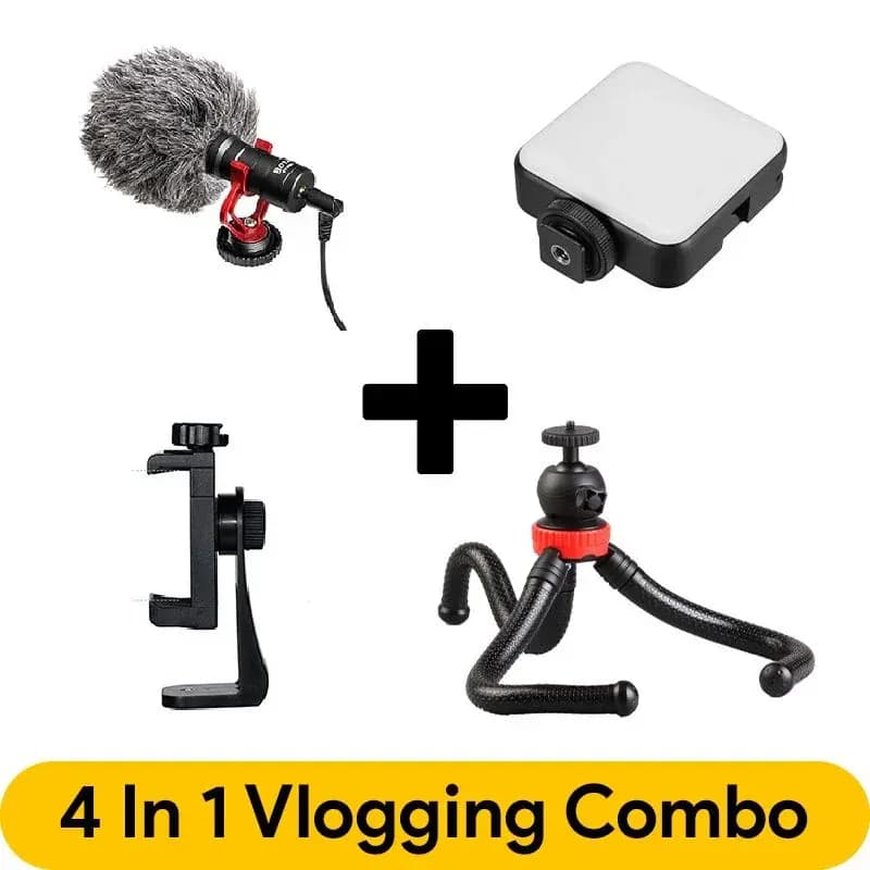 Best budget vlogging setup - Octopus Tripod, MM1, Ulanzi VL49 RGB, Mobile holder