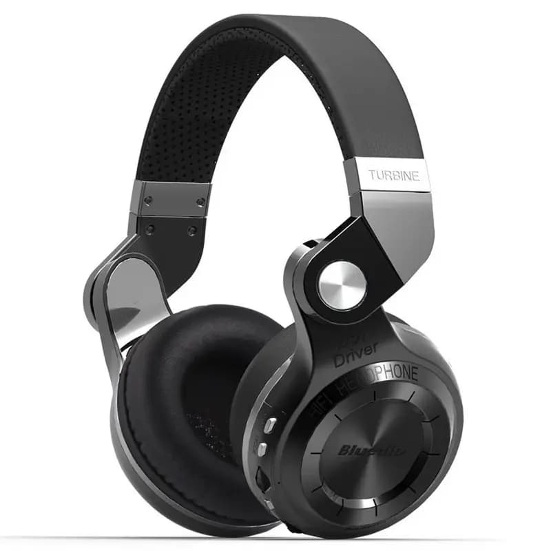 Bluedio T2+ Turbine Hurricane Headset with Mic/Micro SD Card Slot and FM Radio (Black)