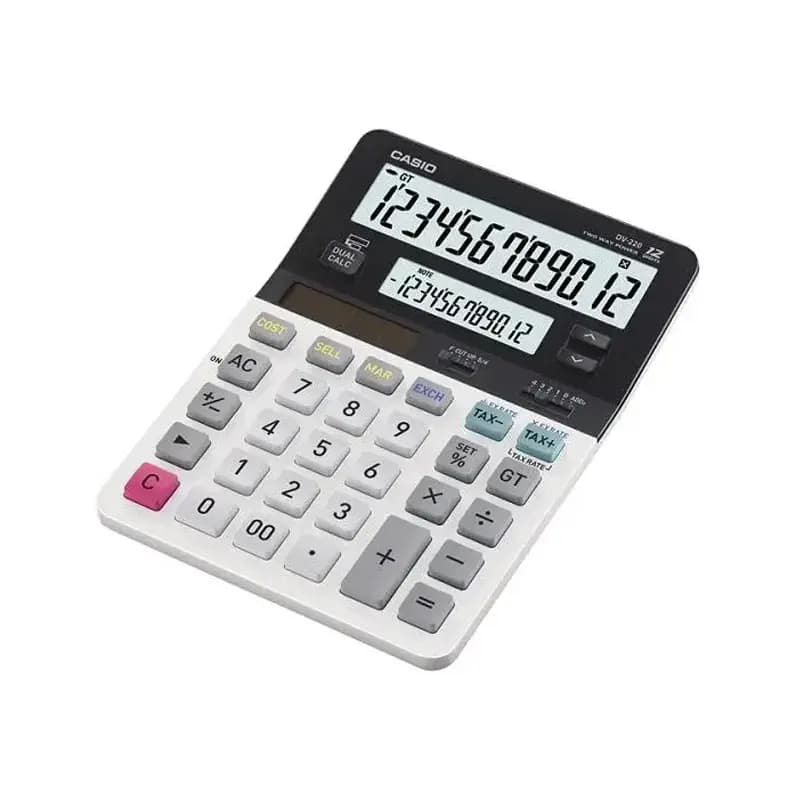 Casio Dv-220 Dual Display Desktop Solar Calculator