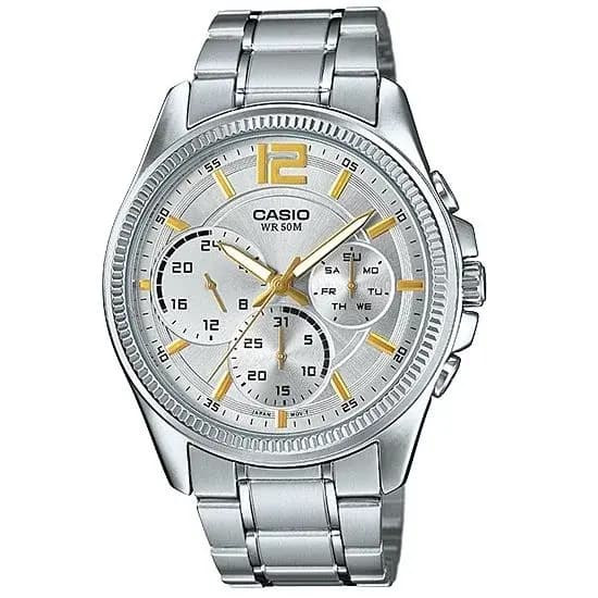 Casio white dial Standard watches for men (MTP-E305D-7AV)
