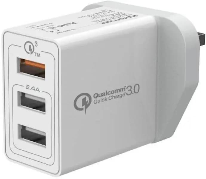 CRDC Quick Charge 3.0 USB 3 Port Smart Fast Phone Charger (Qualcomm QC 3.0)