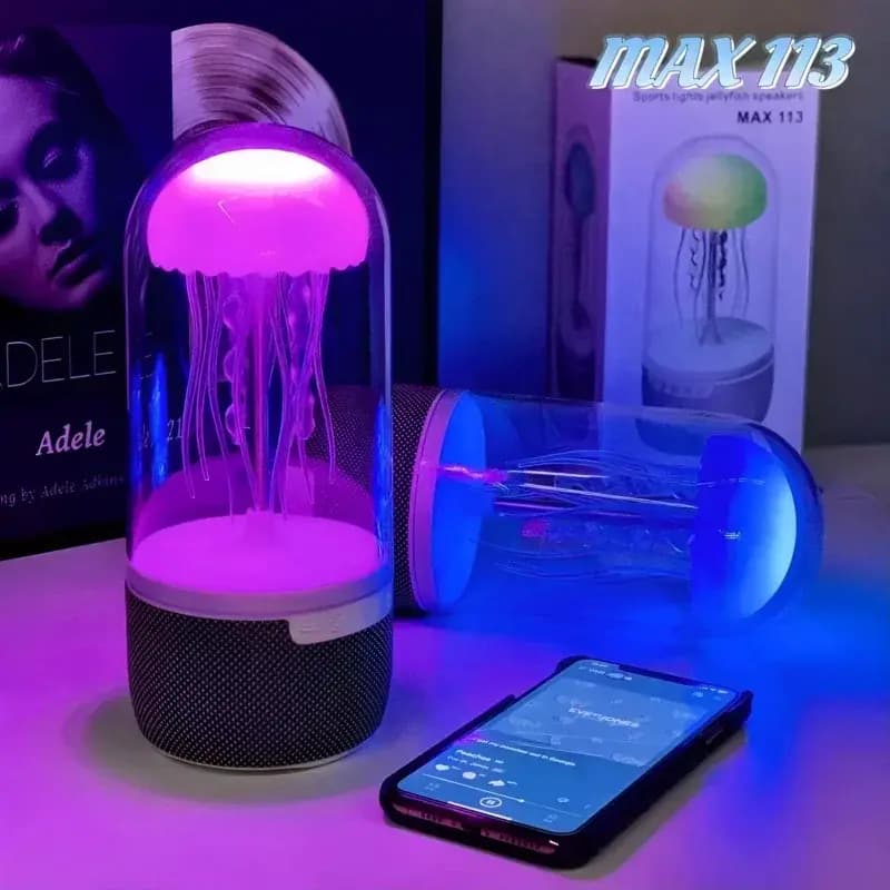 Creative Bluetooth Jellyfish Speaker with Colorful Octopus Lights MAX 113