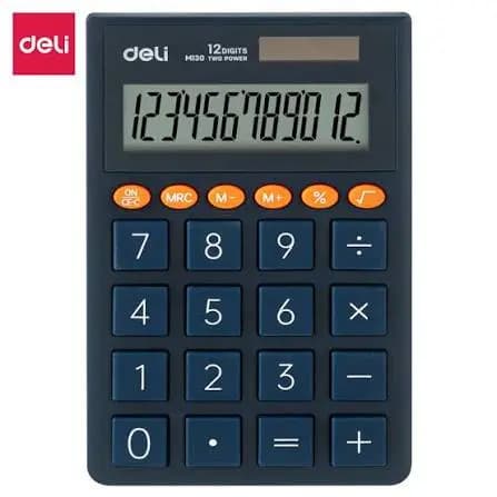 Deli EM130 Dual Power Pocket Calculator - 12 Digits