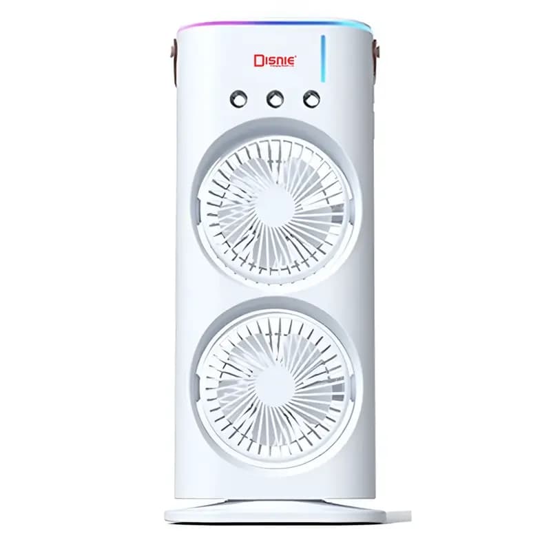DRMF-63 USB Rechargeable Double Head Portable Mini Air Cooling Mist Fan with Remote