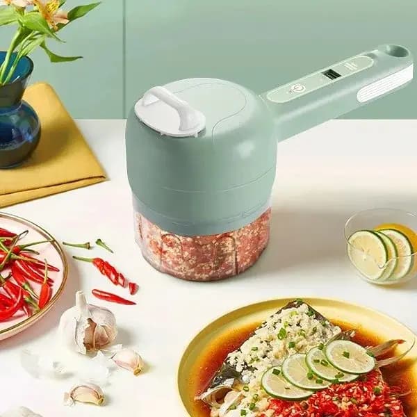 Electric Vegetable Cutter, Slicer, Ginger, Garlic Masher, Blender, Food Slice Grinder