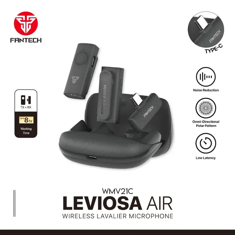 Fantech LEVIOSA AIR WMV21C Wireless Microphone for Type-C Devices (Dual Mic)