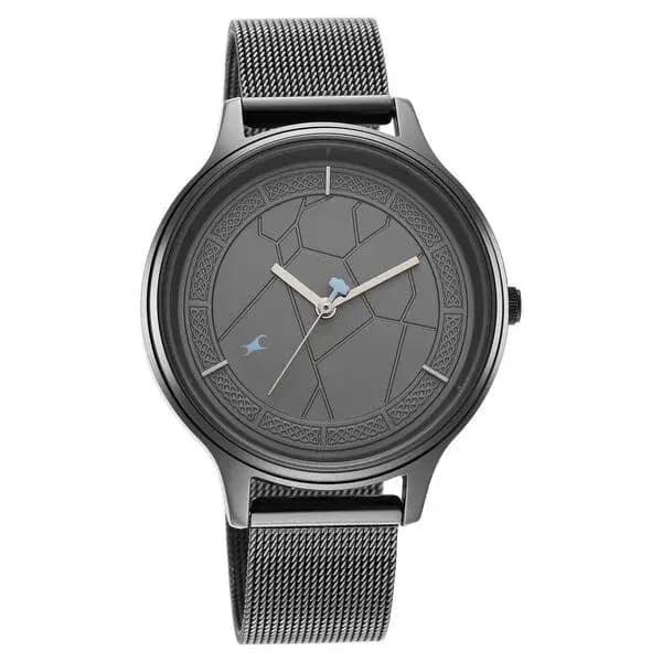 Fastrack Thor Quartz Analog Grey Dial Stainless Steel Strap Watch for Girls (NS6269QM01)
