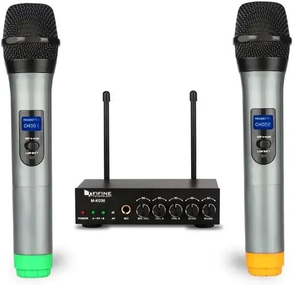 FIFINE K036 UHF Dual Channel Wireless Handheld Microphone