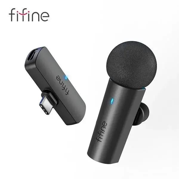 FIFINE M6 Professional Type-C Wireless Lavalier Recording Microphone for Mobile,Tablet,Laptop,Live Streams,Vlog,Interview